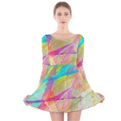 Abstract-14 Long Sleeve Velvet Skater Dress by nateshop