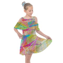 Abstract-14 Kids  Shoulder Cutout Chiffon Dress by nateshop