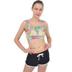 Abstract-14 V-back Sports Bra by nateshop