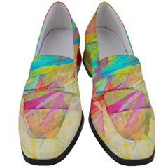 Abstract-14 Women s Chunky Heel Loafers