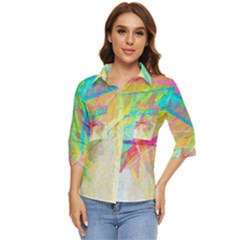 Abstract-14 Women s Quarter Sleeve Pocket Shirt