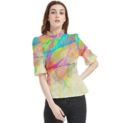 Abstract-14 Frill Neck Blouse