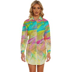 Abstract-14 Womens Long Sleeve Shirt Dress