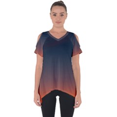 Sky Gradient Cut Out Side Drop Tee by artworkshop