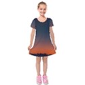 Sky gradient Kids  Short Sleeve Velvet Dress View1