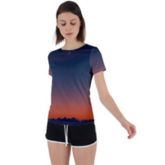 Sky Gradient Back Circle Cutout Sports Tee by artworkshop