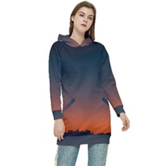 Sky Gradient Women s Long Oversized Pullover Hoodie by artworkshop