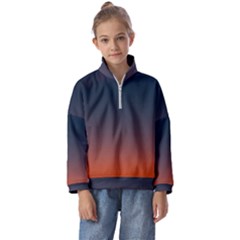 Sky Gradient Kids  Half Zip Hoodie by artworkshop