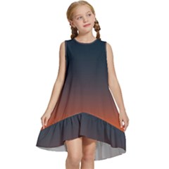 Sky Gradient Kids  Frill Swing Dress by artworkshop