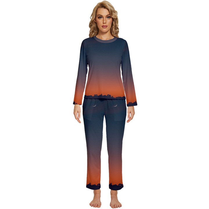 Sky gradient Womens  Long Sleeve Lightweight Pajamas Set