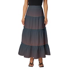 Sky Gradient Tiered Ruffle Maxi Skirt