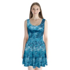 Blue Water Speech Therapy Split Back Mini Dress  by artworkshop