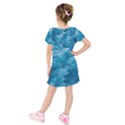 Blue Water Speech Therapy Kids  Short Sleeve Velvet Dress View2