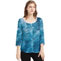 Blue Water Speech Therapy Chiffon Quarter Sleeve Blouse View1