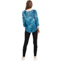 Blue Water Speech Therapy Chiffon Quarter Sleeve Blouse View2