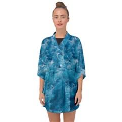 Blue Water Speech Therapy Half Sleeve Chiffon Kimono by artworkshop