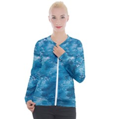 Blue Water Speech Therapy Casual Zip Up Jacket by artworkshop