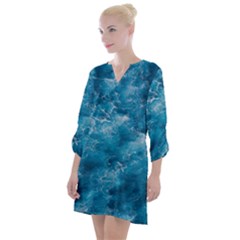 Blue Water Speech Therapy Open Neck Shift Dress by artworkshop