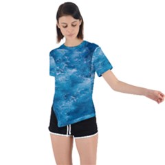 Blue Water Speech Therapy Asymmetrical Short Sleeve Sports Tee by artworkshop