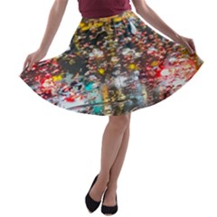 Water Droplets A-line Skater Skirt by artworkshop