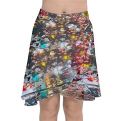 Water Droplets Chiffon Wrap Front Skirt by artworkshop