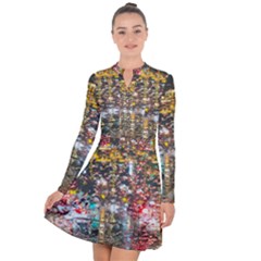 Water Droplets Long Sleeve Panel Dress by artworkshop