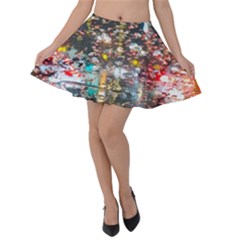 Water Droplets Velvet Skater Skirt by artworkshop