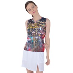 Water Droplets Women s Sleeveless Sports Top by artworkshop