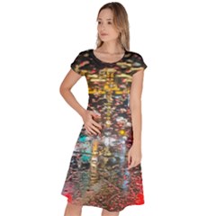 Water Droplets Classic Short Sleeve Dress by artworkshop