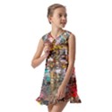 Water Droplets Kids  Pilgrim Collar Ruffle Hem Dress View2