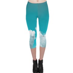 Clouds Hd Wallpaper Capri Leggings  by artworkshop