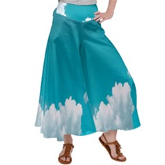 Clouds Hd Wallpaper Satin Palazzo Pants by artworkshop