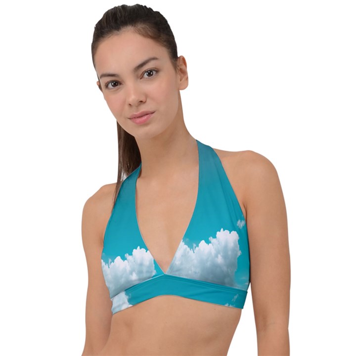 Clouds hd wallpaper Halter Plunge Bikini Top