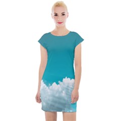 Clouds Hd Wallpaper Cap Sleeve Bodycon Dress by artworkshop