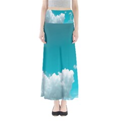 Clouds Hd Wallpaper Full Length Maxi Skirt by artworkshop