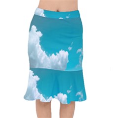 Clouds Hd Wallpaper Short Mermaid Skirt by artworkshop