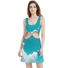 Clouds Hd Wallpaper Velour Cutout Dress