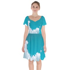 Clouds Hd Wallpaper Short Sleeve Bardot Dress by artworkshop