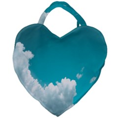 Clouds Hd Wallpaper Giant Heart Shaped Tote by artworkshop