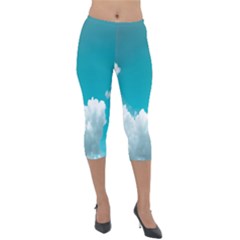 Clouds Hd Wallpaper Lightweight Velour Capri Leggings  by artworkshop