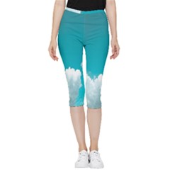 Clouds Hd Wallpaper Inside Out Lightweight Velour Capri Leggings  by artworkshop