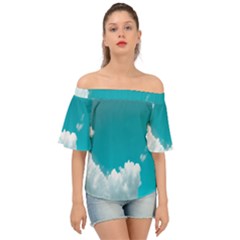 Clouds Hd Wallpaper Off Shoulder Short Sleeve Top by artworkshop