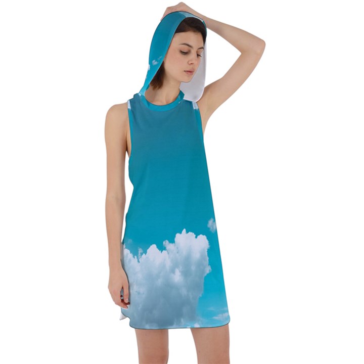 Clouds hd wallpaper Racer Back Hoodie Dress