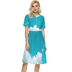 Clouds Hd Wallpaper Button Top Knee Length Dress by artworkshop