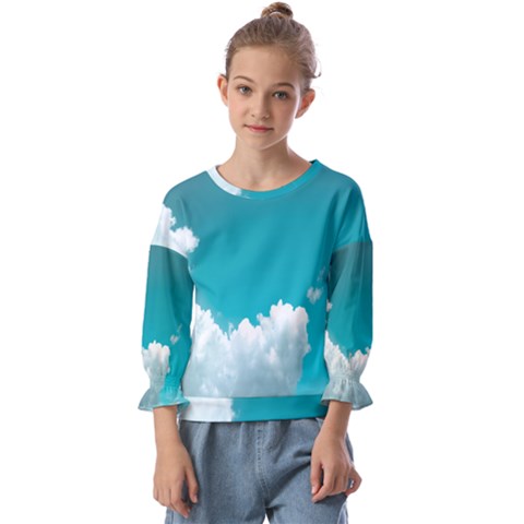 Clouds Hd Wallpaper Kids  Cuff Sleeve Top by artworkshop