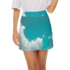 Clouds Hd Wallpaper Mini Front Wrap Skirt by artworkshop