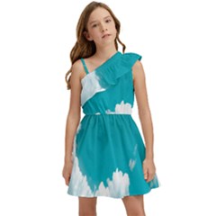 Clouds Hd Wallpaper Kids  One Shoulder Party Dress by artworkshop