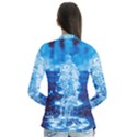 Water Blue wallpaper Drape Collar Cardigan View2