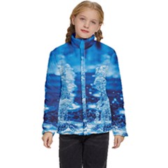 Water Blue Wallpaper Kids  Puffer Bubble Jacket Coat