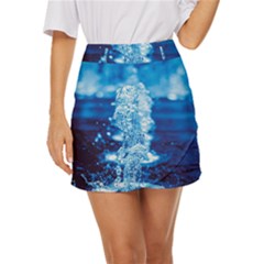 Water Blue Wallpaper Mini Front Wrap Skirt by artworkshop